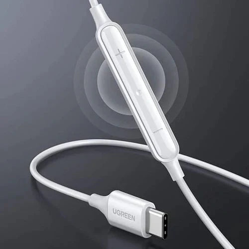UGREEN WIRED EARPHONE WITH TYPE-C CONNECTOR , WHITE UGREEN WIRED EARPHONE WITH TYPE-C CONNECTOR , WHITE